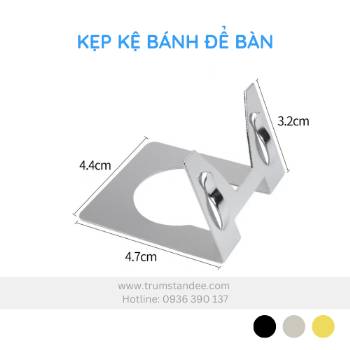 Kẹp wobbler inox để bàn, kẹp kệ bánh lớn